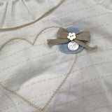 Barcellino Pagliaccetto Tinta Unita con Colletto E Stampa per Neonata 9419 BIANCO BARCELLINO 