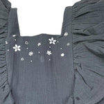 Petit Indi Tuta Tinta Unita con Stampa per Bambina SS25BK5026 GRIGIO PETIT INDI 