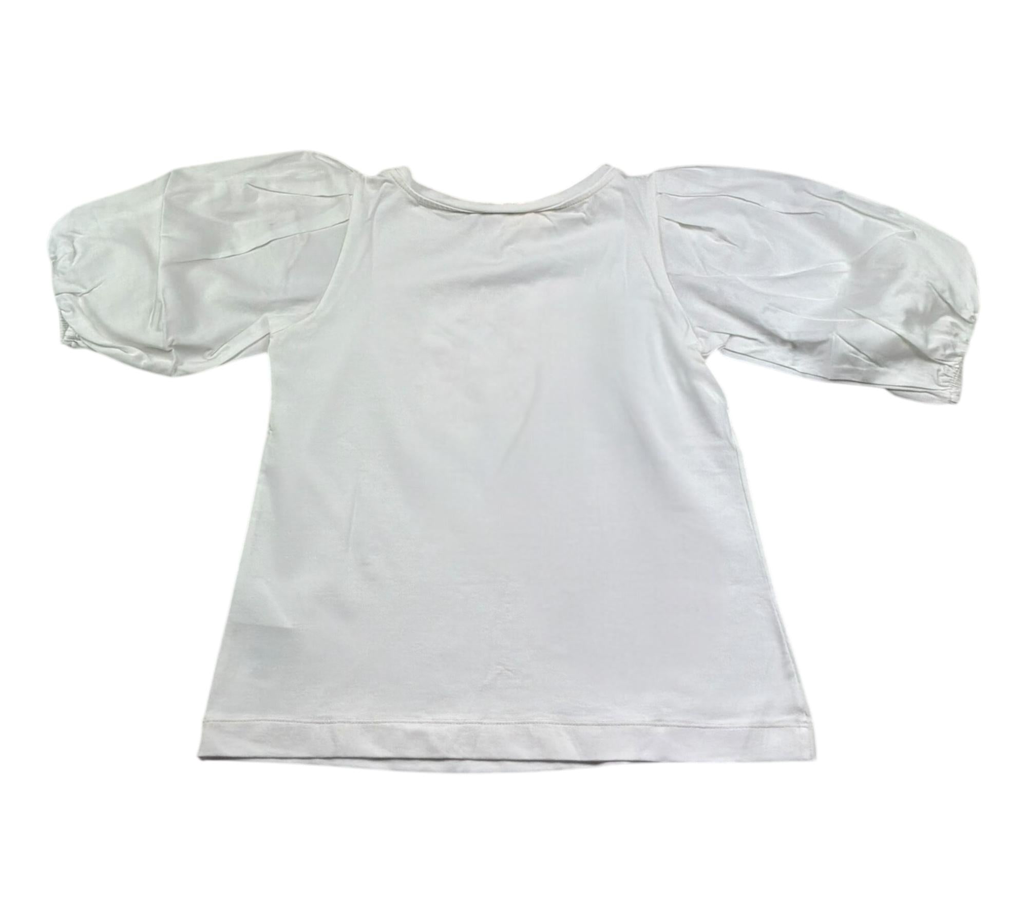 Monnalisa T-Shirt Girocollo Tinta Unita con Stampa per Bambina 715601S1 BIANCO MONNALISA 