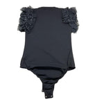 Met Body Tinta Unita Mezza Manica con Brillantini per Bambina ME322 NERO MET 