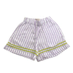 Ilfarobimbi Short Bicolore con Fantasia A Righe per Bambina IFB50374 BIANCO/LILLA ILFAROBIMBI 