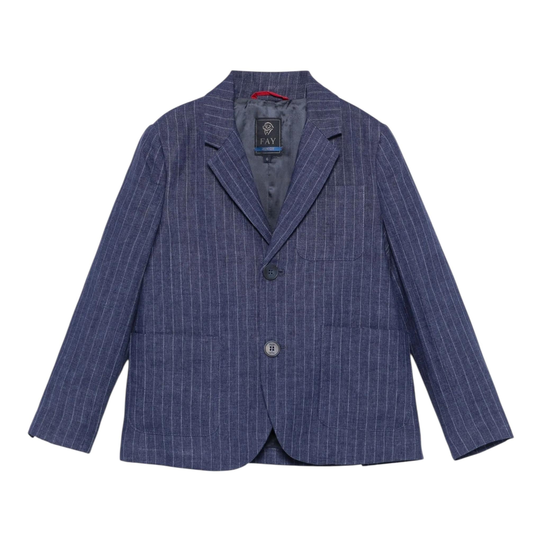 Fay Giacca Tinta Unita con Fantasia A Righe per Neonato FW2Q04N BLU FAY 