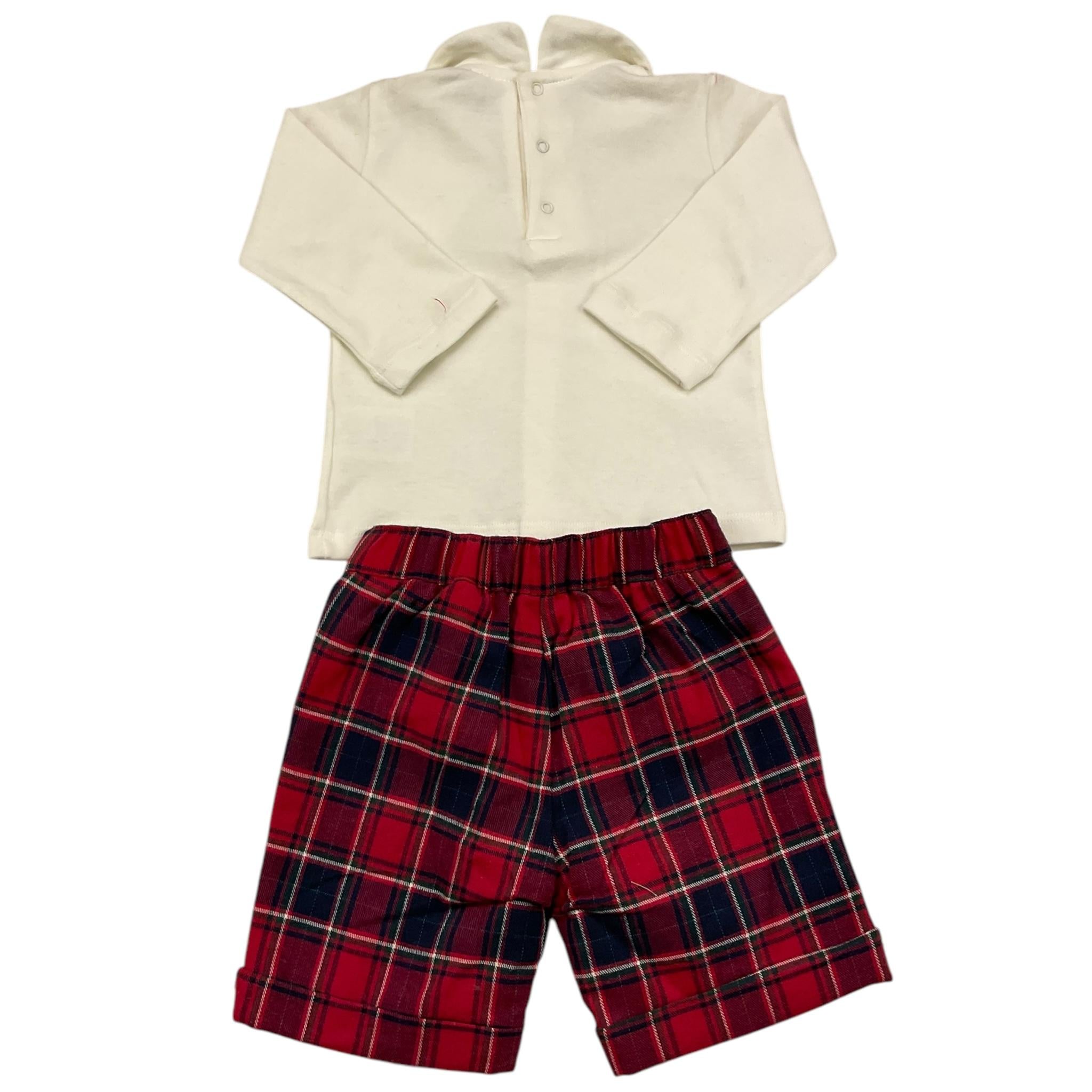 LALALU' completo 2 pezzi shirt-bermuda bicolore Bianco/rosso per Neonato CCTL5L BIANCO/ROSSO LALALU' 