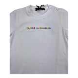 Daniele Alessandrini – Einfarbiges T-Shirt mit Rundhalsausschnitt und weißem Logo-Print für Neugeborene