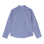 Emporio Armani Camicia Tinta Unita con Manica Lunga E Microfantasia per Bambino 3D4CJDX AZZURRO EMPORIO ARMANI 
