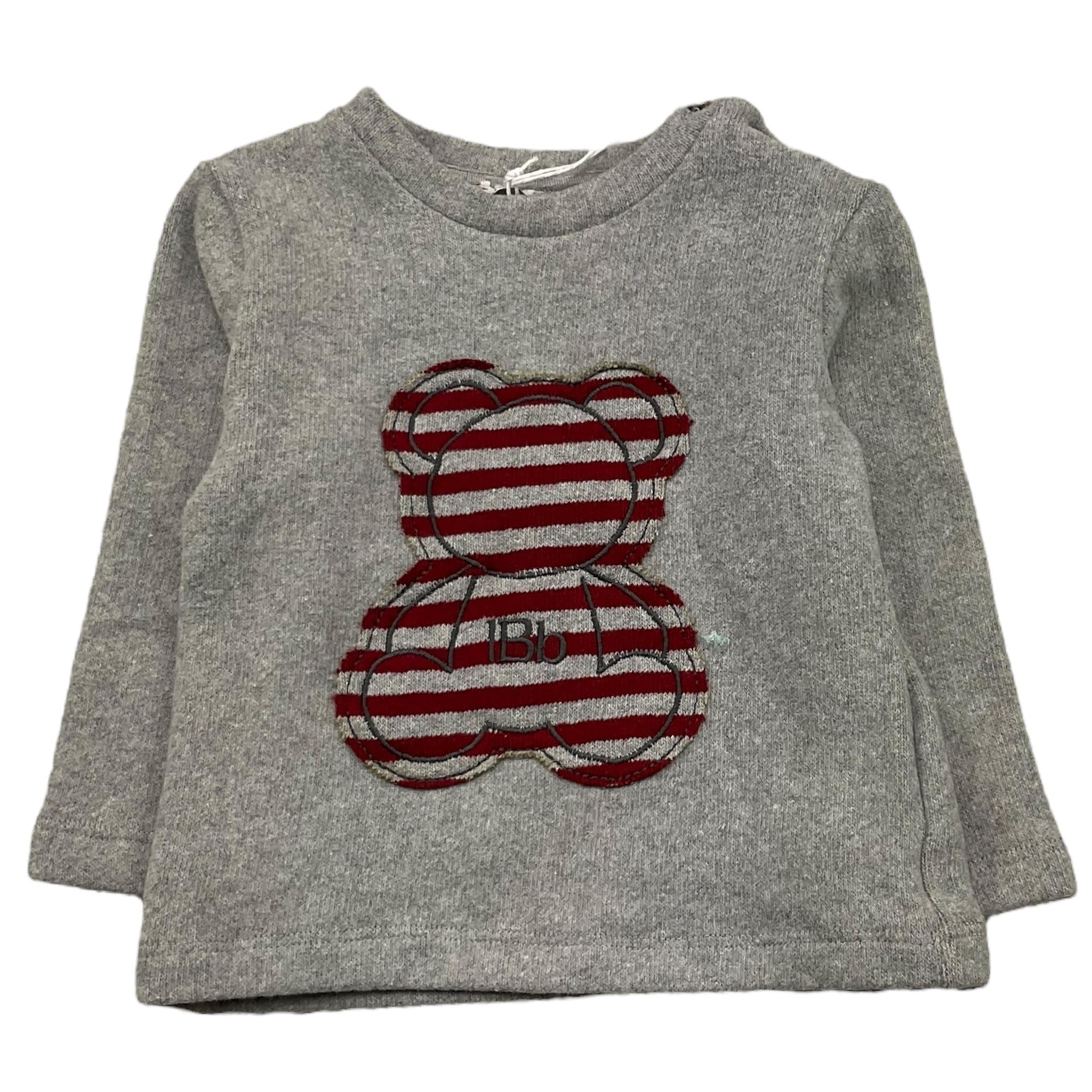 LE BEBE' maglia girocollo tinta unita con orso Grigio per Neonato LBB5164 GRIGIO LE BEBE' 