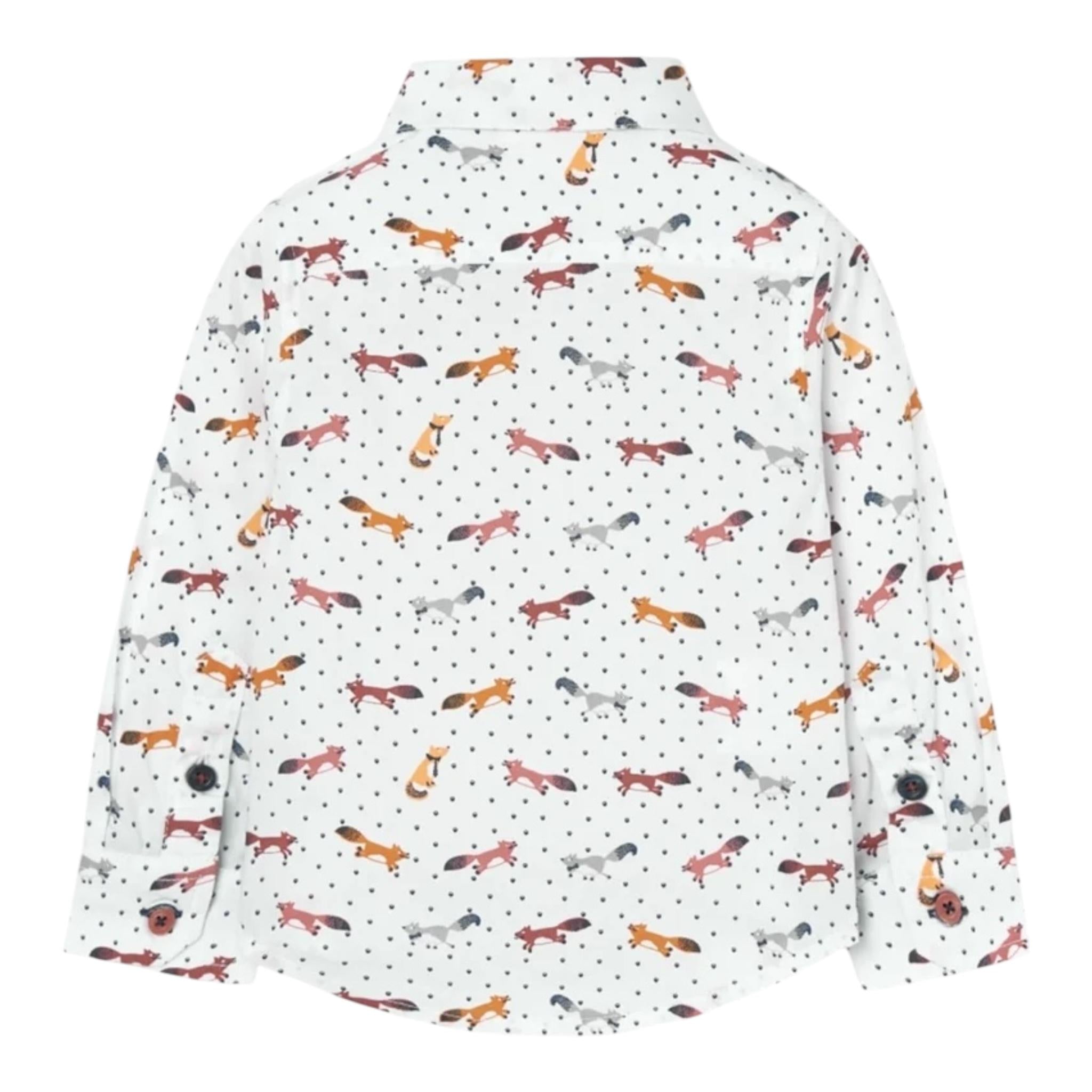 BOBOLI camicia tinta unita con stampa Bianco per Neonato 719018 BIANCO BOBOLI 