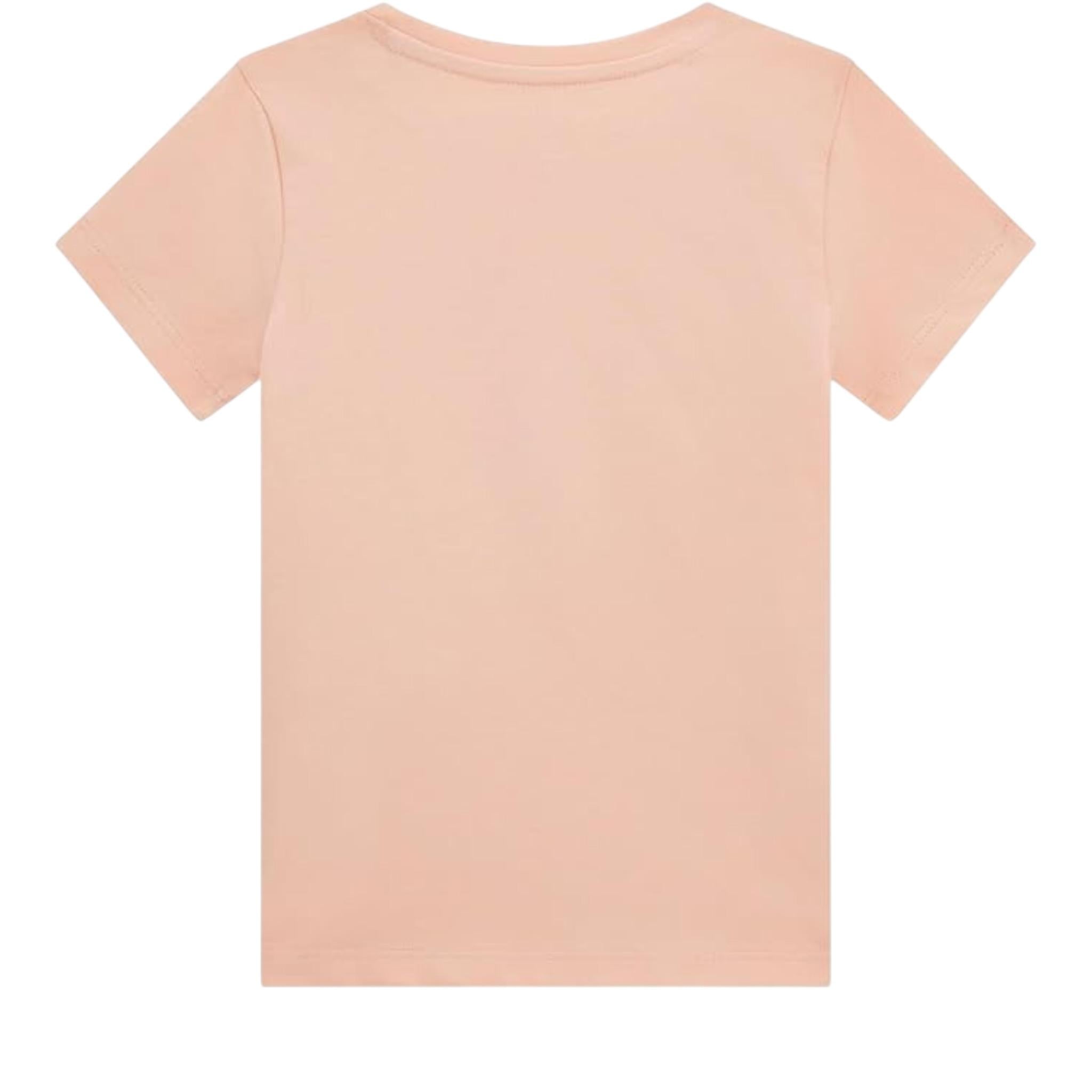 Guess T-Shirt Tinta Unita con Stampa E Paillettes per Neonata K5RI16K6YW4XN ROSA GUESS 
