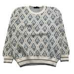 DANIELE ALESSANDRINI maglia girocollo tinta unita con fantasia rombi Bianco per Bambino 1291W00047XX BIANCO DANIELE ALESSANDRINI 