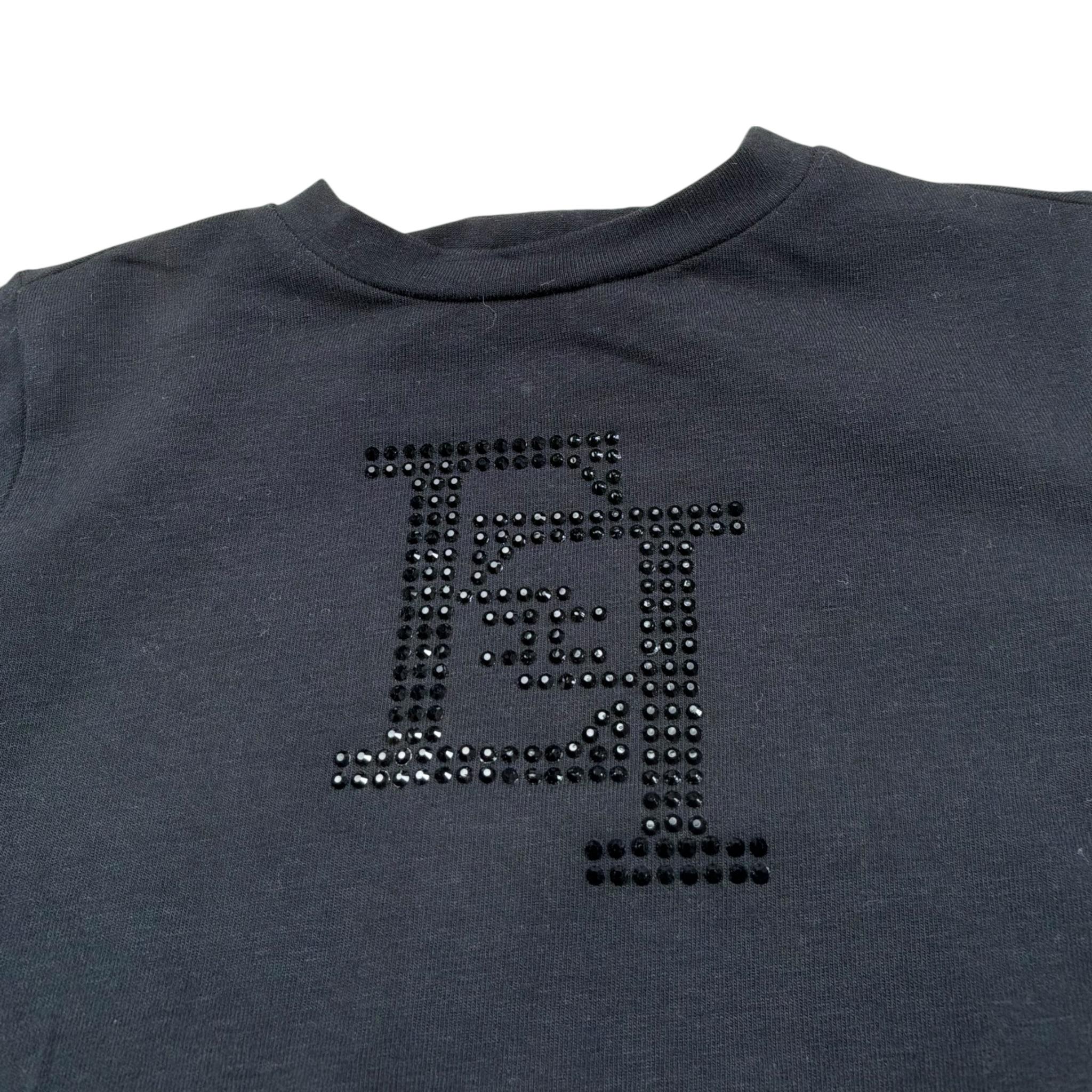 Elisabetta Franchi T-Shirt Girocollo Tinta Unita con Stampa per Neonata EGTS082 NERO ELISABETTA FRANCHI 