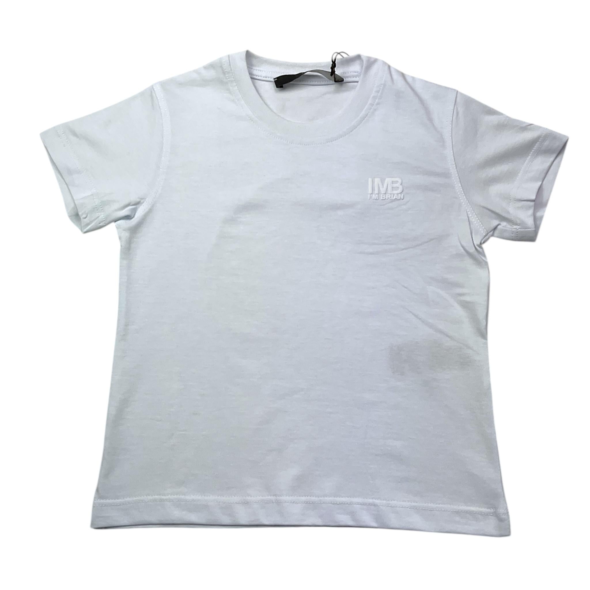 I'M BRIAN t-shirt girocollo tinta unita con stampa Bianco per Neonato TS3142K BIANCO I'M BRIAN 