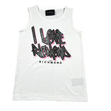 John Richmond Completo 2 Pezzi Canotta Tinta Unita con Stampa-Short per Bambina RGP26120CJ BIANCO JOHN RICHMOND 