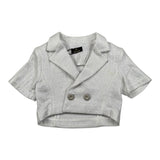 Fun & Fun Giacca Tinta Unita Mezza Manica per Bambina FNCBJK01029 ARGENTO FUN & FUN 