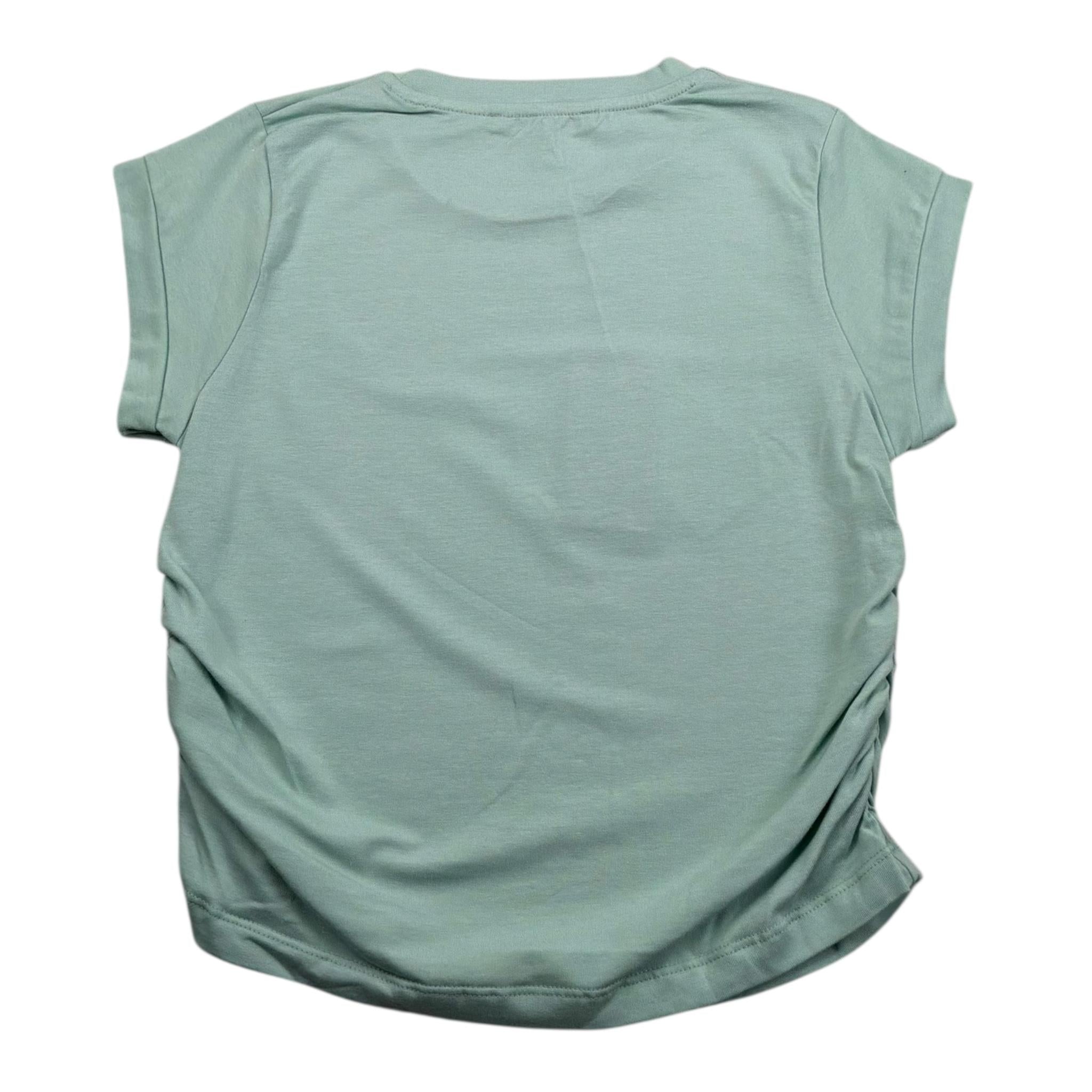 Hinnominate T-Shirt Tinta Unita con Arricci Laterali per Bambina 3646MY00199X VERDE HINNOMINATE 