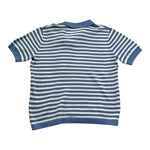 Saint Barth Polo Bicolore con Fantasia A Righe per Bambino 00009L BIANCO/BLU SAINT BARTH 