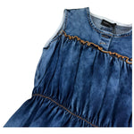 Monnalisa Abito Giromanica Tinta Unita In Denim per Bambina 495904 BLU MONNALISA 