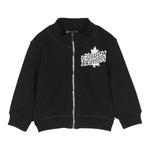 DSQUARED2 felpa con zip tinta unita stampa logo Nero per Bambino DQ1797J NERO DSQUARED2 