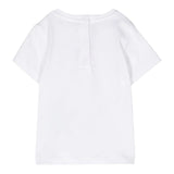 Balmain – Einfarbiges T-Shirt mit Rundhalsausschnitt und weißem Logo-Print für Baby-Mädchen