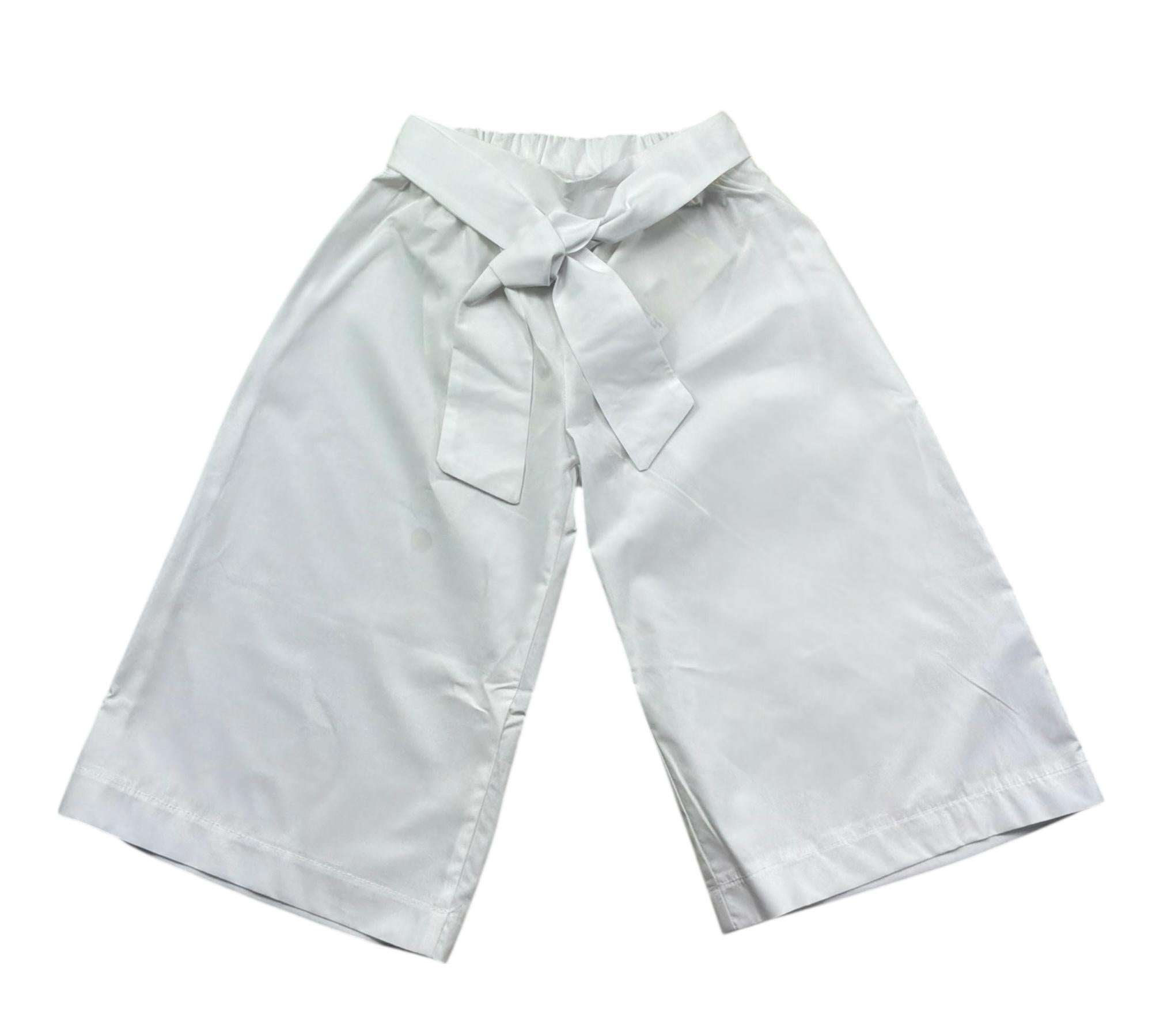 Le Bebe Pantalone Tinta Unita Modello Palazzo con Elastico In Vita per Neonata LBG6358 BIANCO LE BEBE 