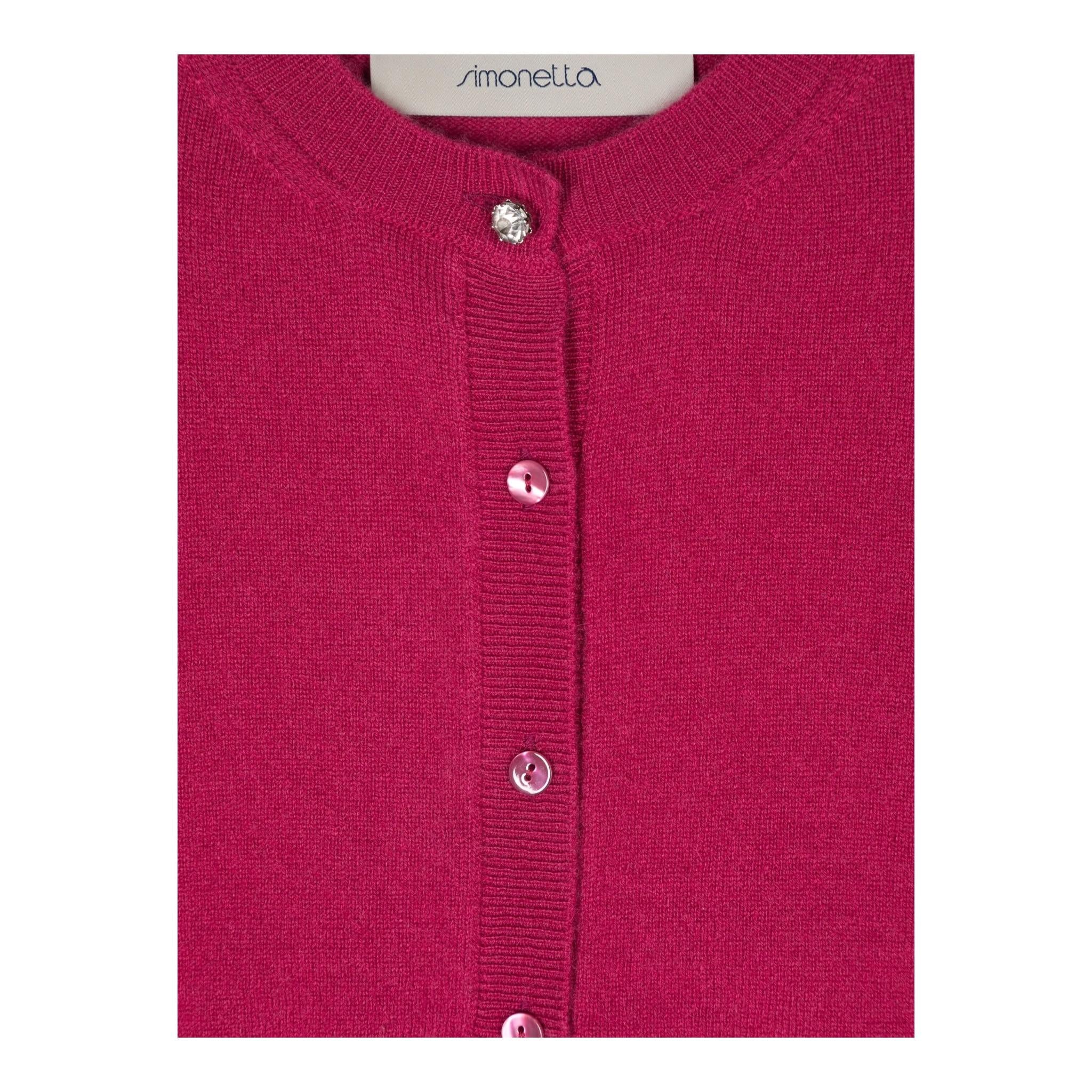 SIMONETTA cardigan tinta unita  Fuxia per Bambina SV9A40 FUXIA SIMONETTA 