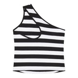 Patrizia Pepe Top Bicolore con Fantasia A Righe per Bambina 7M0875 BIANCO/NERO PATRIZIA PEPE 