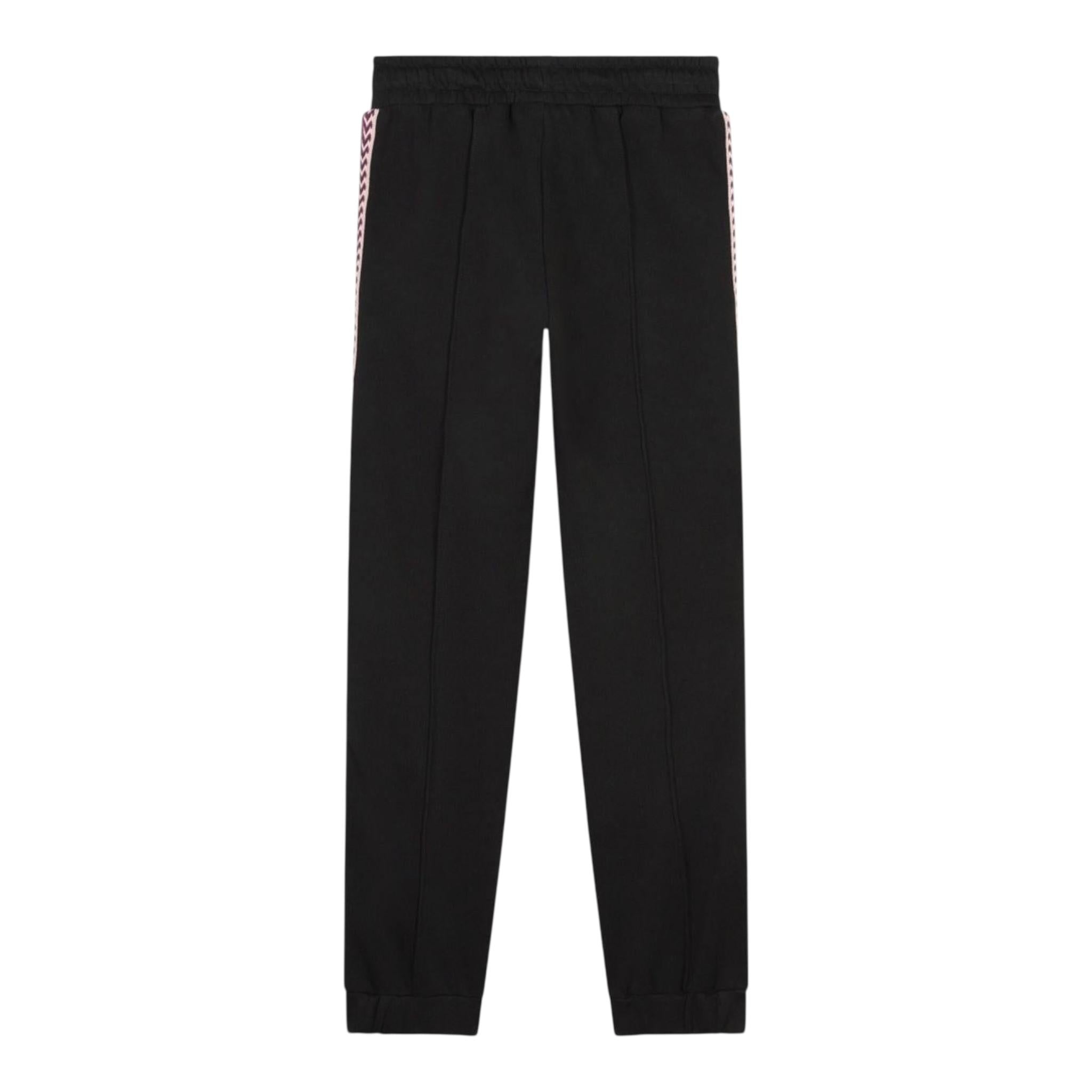 LANVIN pantalone modello tuta tinta unita con profili in contrasto Nero per Bambina N30105 NERO LANVIN 