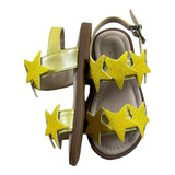 Florens The Little Sandalen, einfarbig mit gelben Stern-Applikationen für Babys