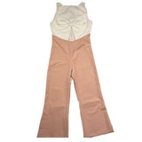 Elisabetta Franchi Zweifarbiger Jumpsuit mit Armlöchern Weiß/Rosa für Mädchen