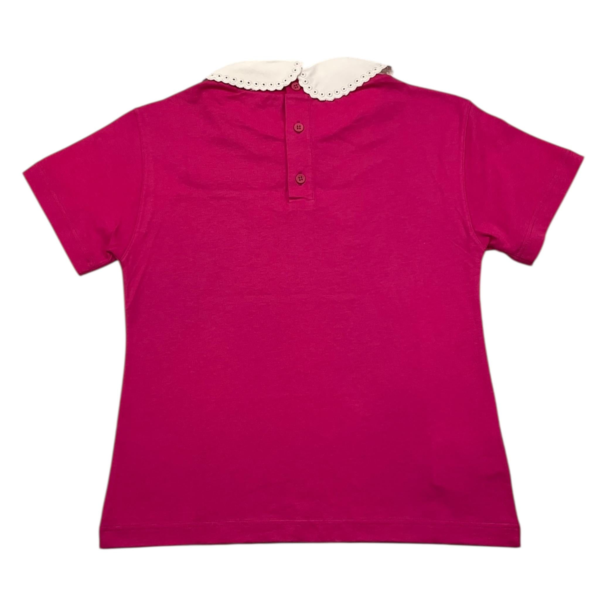 PHILOSOPHY t-shirt tinta unita con colletto in contrasto Fuxia per Bambina PFTS005 FUXIA PHILOSOPHY 