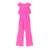 Miss Blumarine Einfarbiger Einteiler Jumpsuit Halbarm Fuchsia Für Mädchen
