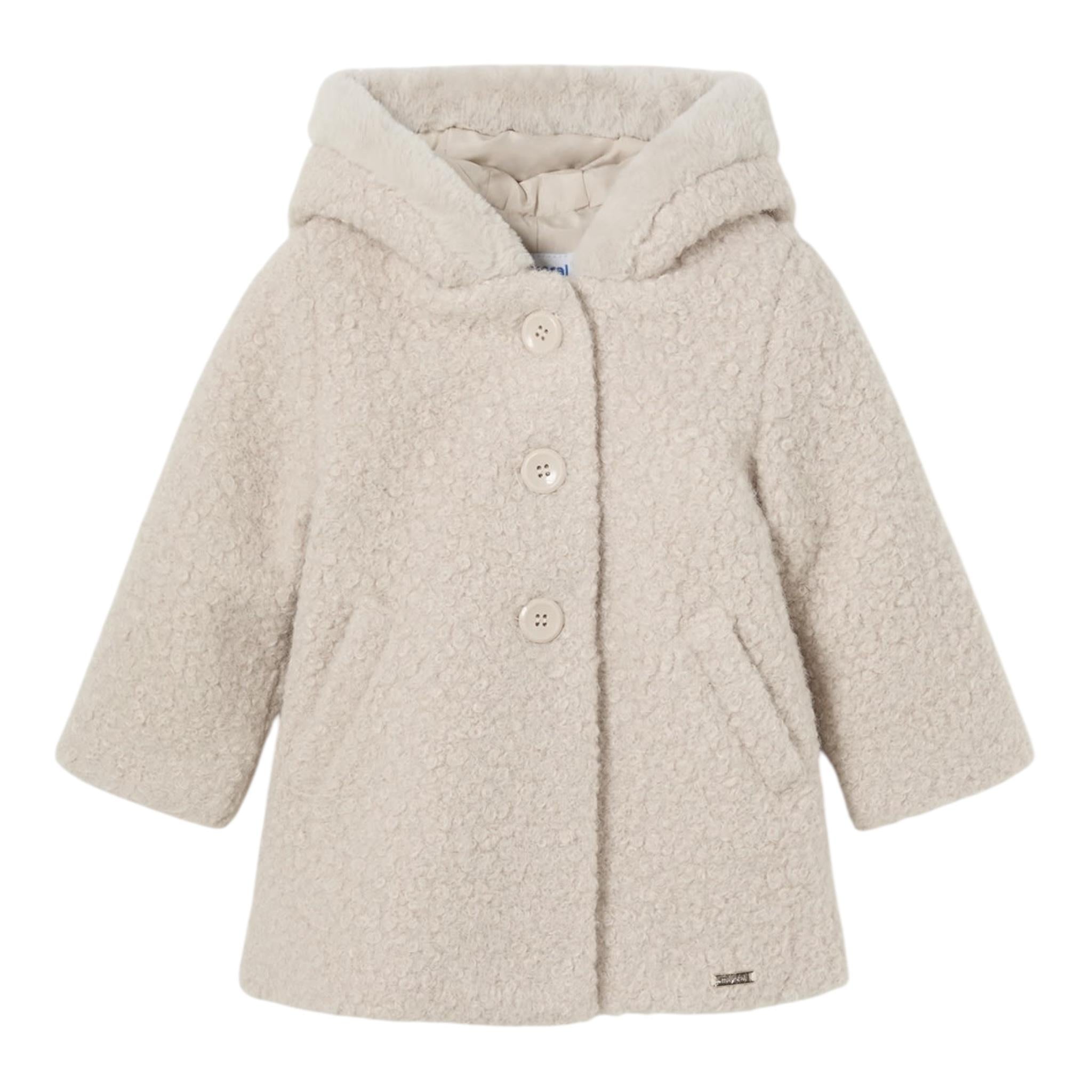 MAYORAL cappotto tinta unita modello teddy con cappuccio Beige per Neonata 2478X BEIGE MAYORAL 