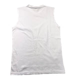 Brian Rush Einfarbiges weißes Baby-Tanktop mit Rundhalsausschnitt