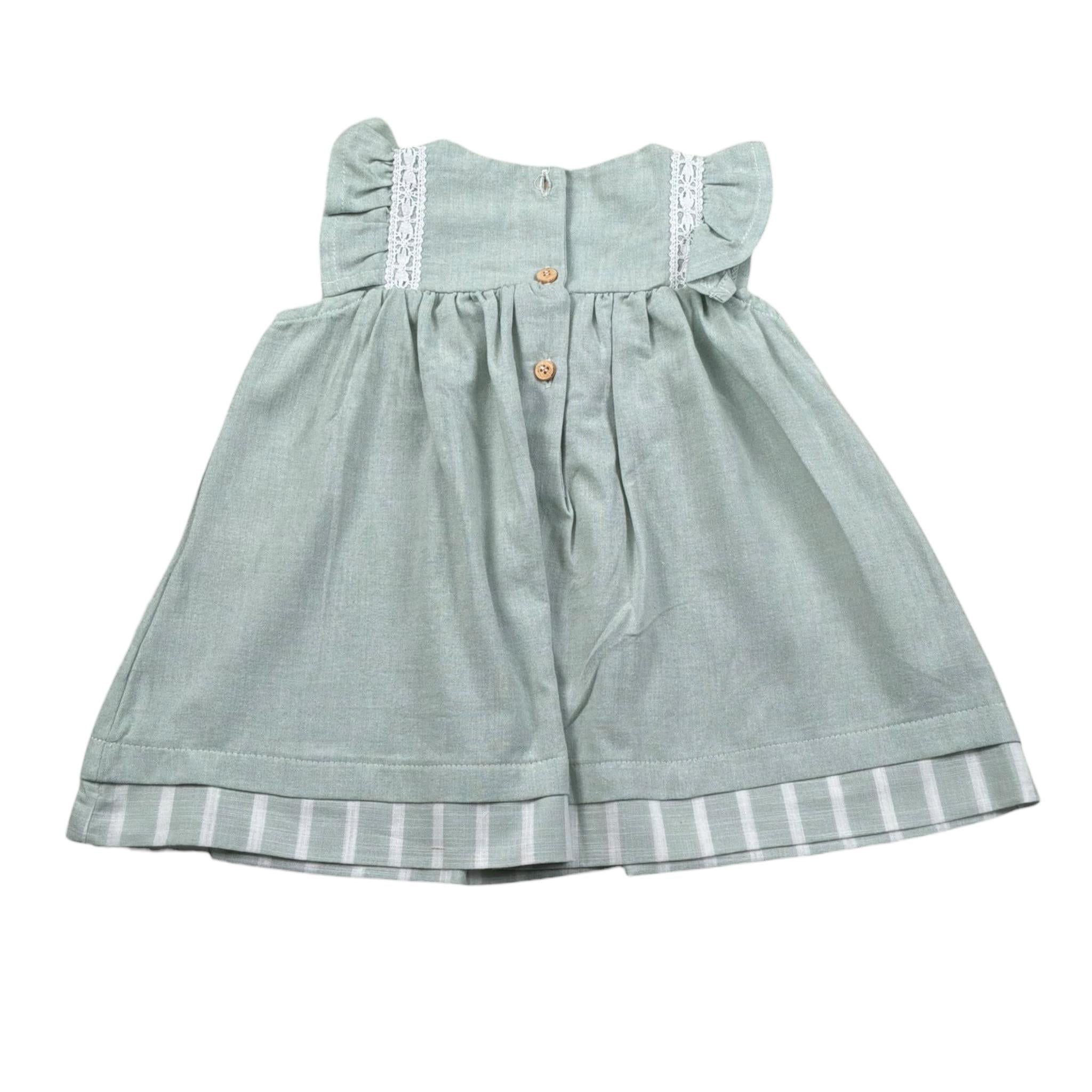 Babyvip Abito Tinta Unita con Ricami per Neonata T1351 VERDE BABYVIP 