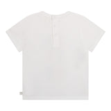 Carre'Ment Beau T-Shirt Rundhals Einfarbig mit Kontrastdruck Weiß Für Neugeborene
