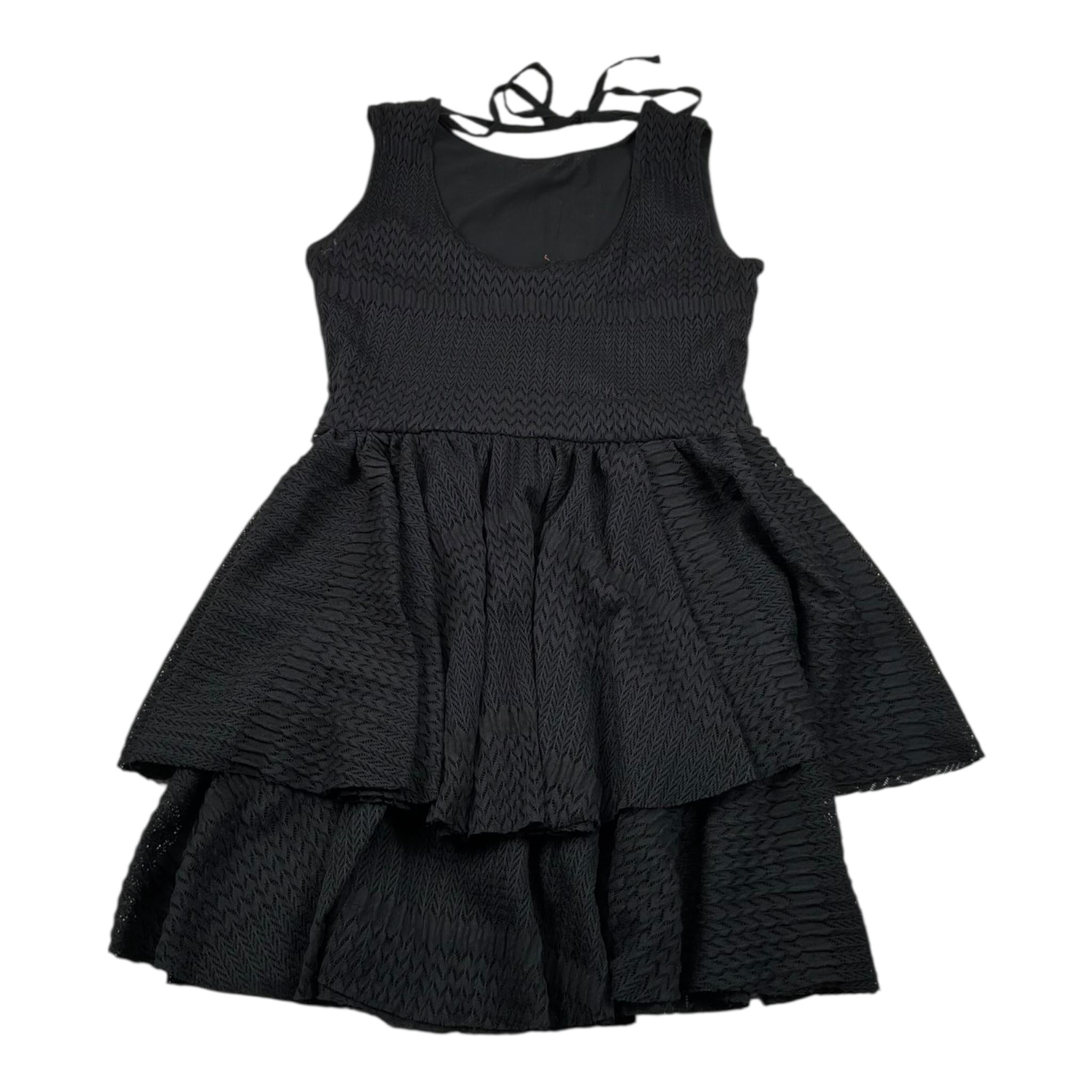 Gaelle Abito Giromanica Tinta Unita con Trafori per Bambina 2746V00398X NERO GAELLE 