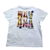 Daniele Alessandrini Einfarbiges Rundhals-T-Shirt mit weißem Aufdruck für Kinder