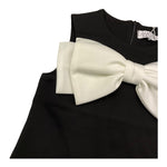 MAGIL abito giromanica tinta unita con fiocco in contrasto Nero per Bambina GN20164 NERO MAGIL 