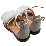 Elisabetta Franchi Einfarbige Sandalen mit Schnallenverschluss und weißem Tüll für Babymädchen