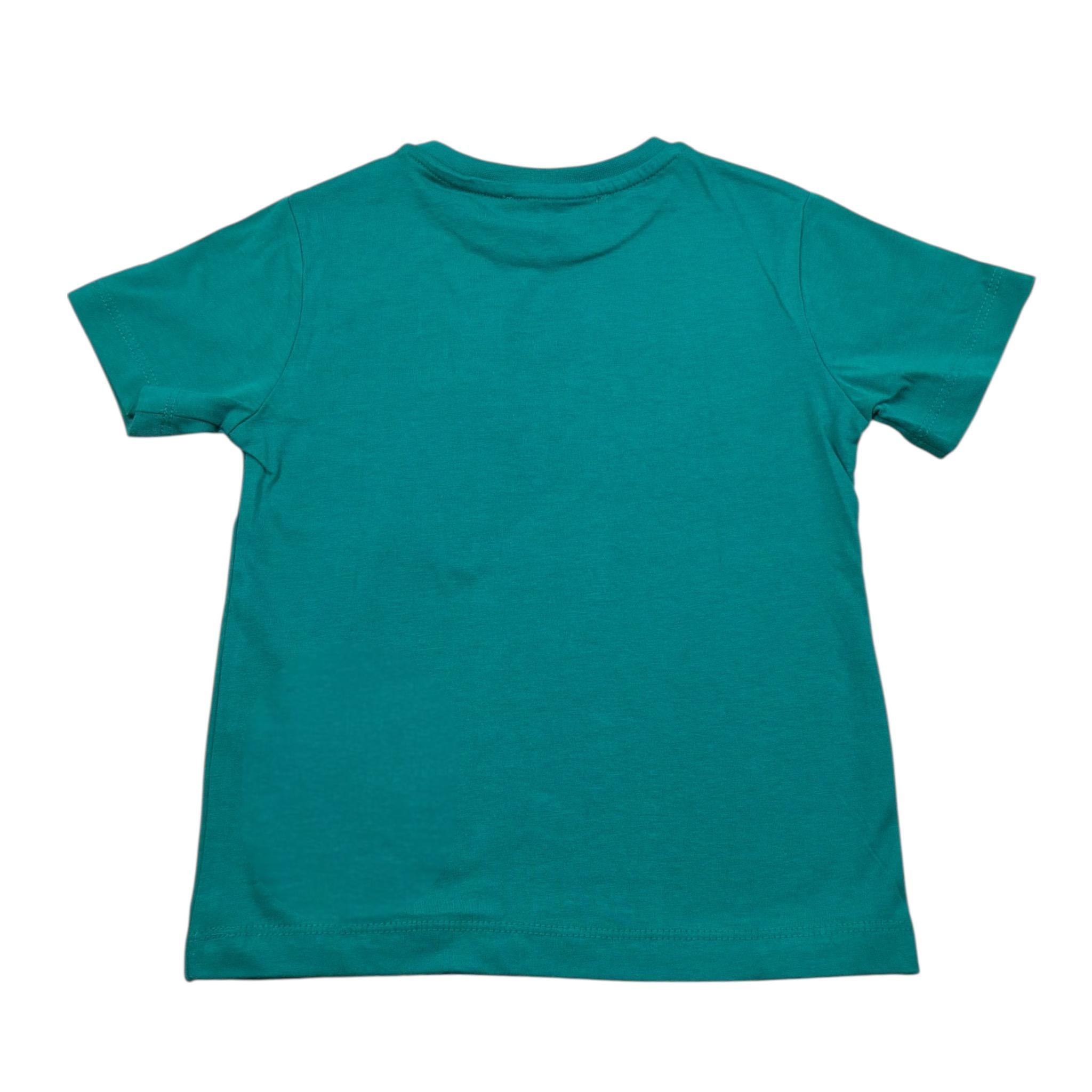 Cesare Paciotti T-Shirt Girocollo tinta unita con Stampa Verde per Bambino TSP5155BXXX VERDE CESARE PACIOTTI 