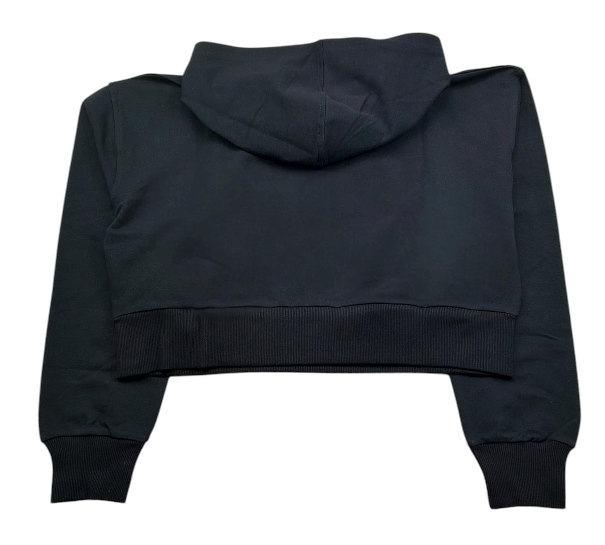 Liu Jo Felpa Chiusa Tinta Unita con Cappuccio E Logo per Bambina GA3037 NERO LIU JO 