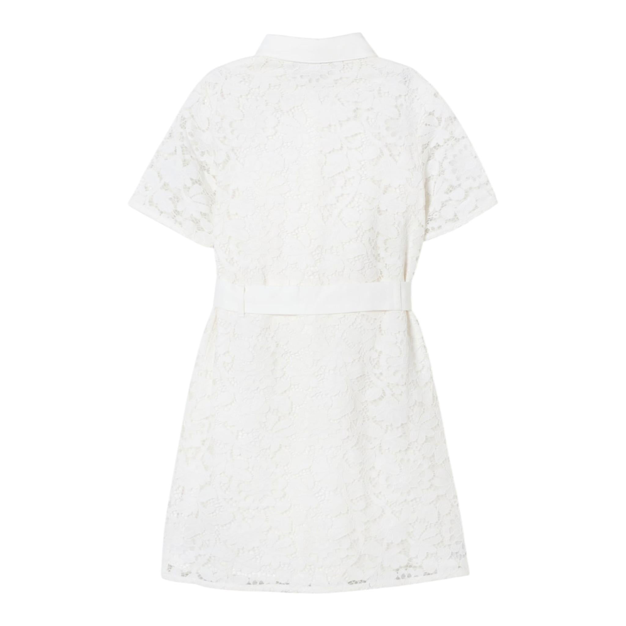 Michael Kors Abito Mezza Manica Tinta Unita con Ricami per Bambina R30295 BIANCO MICHAEL KORS 