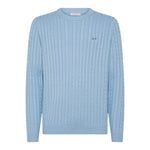 SUN68 maglia girocollo tinta unita con ricamo logo Azzurro per Bambino K44355 AZZURRO SUN68 
