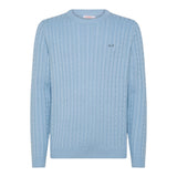 SUN68 maglia girocollo tinta unita con ricamo logo Azzurro per Bambino K44355 AZZURRO SUN68 