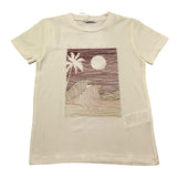 M+E' T-Shirt Girocollo Tinta Unita con Stampa In Contrasto per Bambino UEM0483J PANNA M+E' 