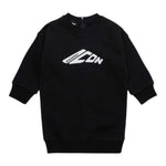 DSQUARED2 abito tinta unita girocollo con stampa Nero per Neonata DQ2700 NERO DSQUARED2 