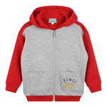 KENZO felpa bicolore con zip e cappuccio Grigio per Bambino K608177 GRIGIO KENZO 