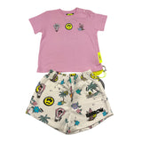 Barrow Kids Complete T-Shirt - Kurze, einfarbige, kontrastierende Prints in Weiß für Mädchen