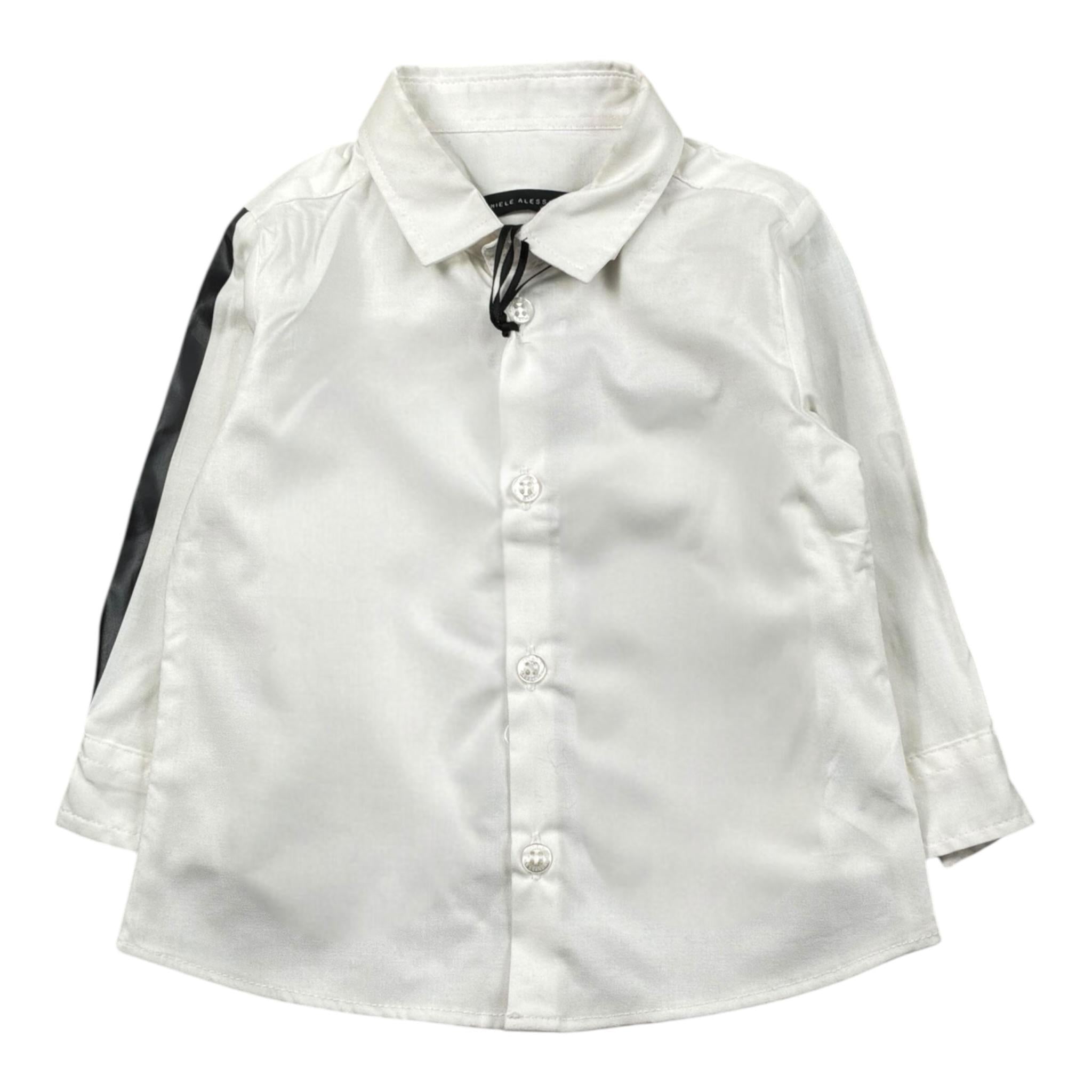 Daniele Alessandrini Camicia Manica Lunga Tinta Unita con Stampa per Neonato 1291C0826X PANNA DANIELE ALESSANDRINI 