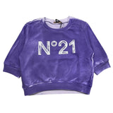 N°21 Einfarbiges Sweatshirt mit Rundhalsausschnitt und kontrastierendem Print Lila für Mädchen