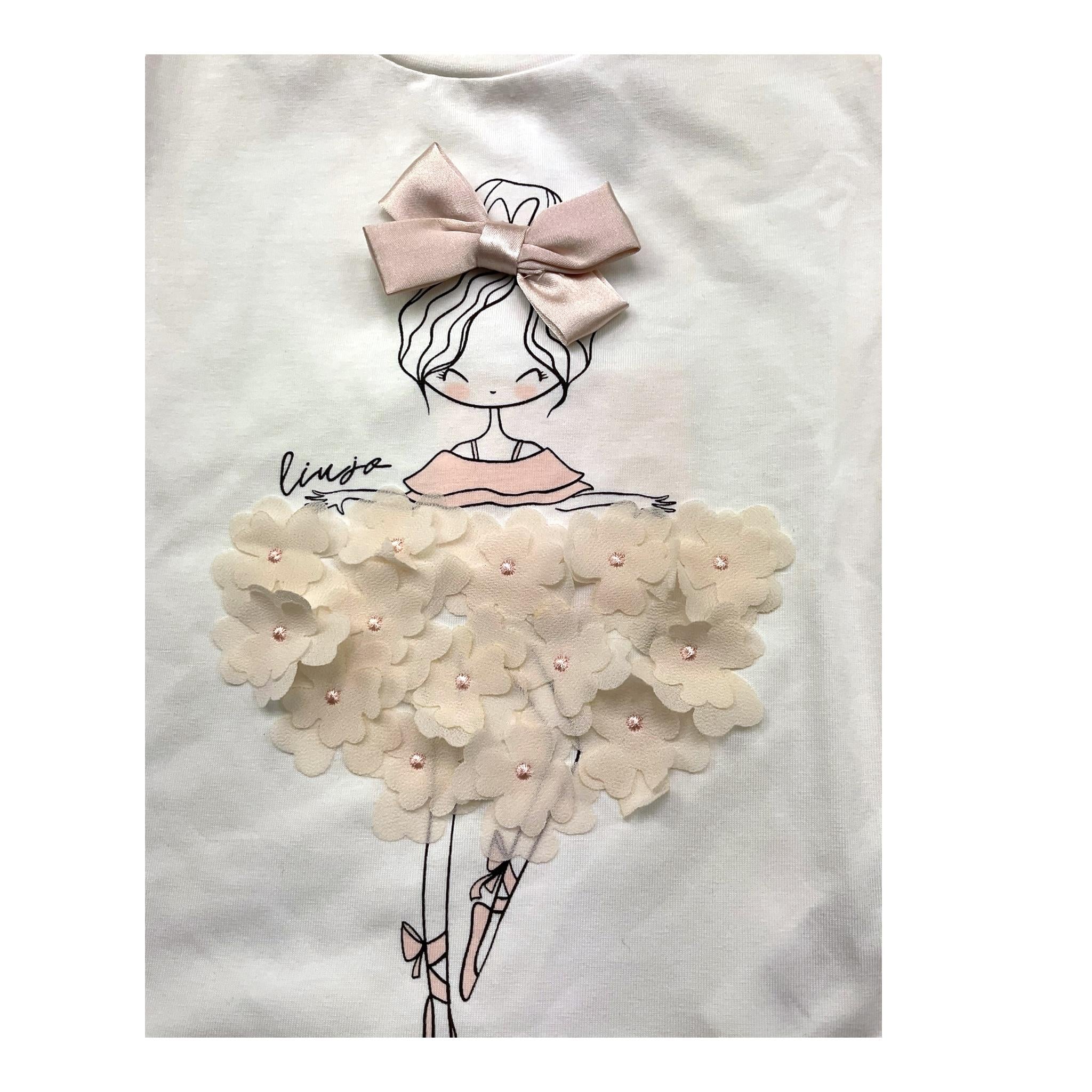 Liu Jo T-Shirt Girocollo Tinta Unita con Stampa per Neonata KA496 PANNA LIU JO 